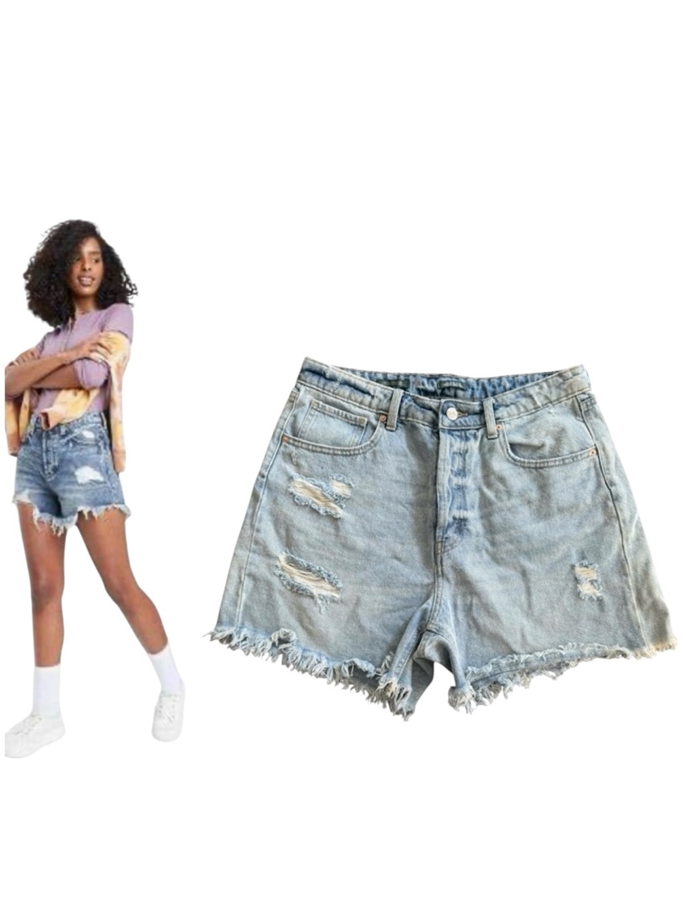 Wild Fable High Rise Distressed Cut Off Denim Jean Shorts Women’s Size 10